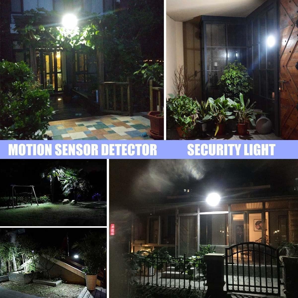 10W Motion Sensor Flood Light Daylight White Light 80W Halogen Bulb Equivalent[NO Plug]