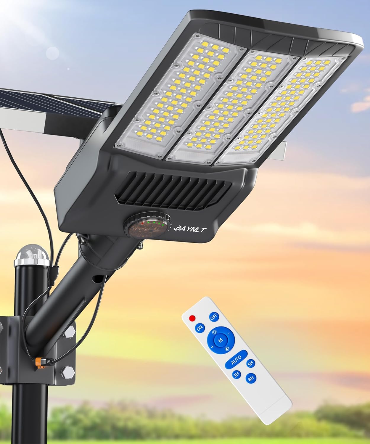 JAYNLT Y-11000W Solar Street Lights Outdoor,800000LM 6500K Bright Parking Lot Lights Commercial,Split Flood Lights Solar Powered,IP67 Waterproof Solar Security Lamps for Street,Farm