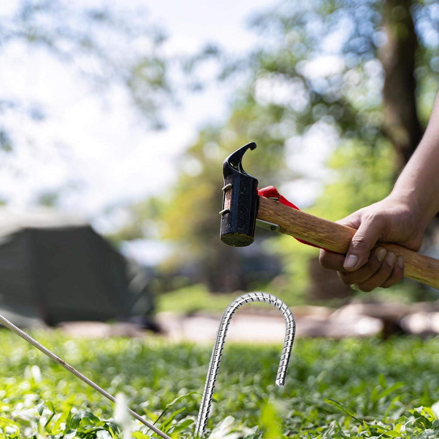 12 Inch Rebar Stakes,8 Packs Heavy Duty Metal J Hook Garden Ground Stakes for Camping Tent Canopy or Supporting for Garden Landscapes Fences Stakes (J Shape-Silver, J-12 x5/16-8pcs)