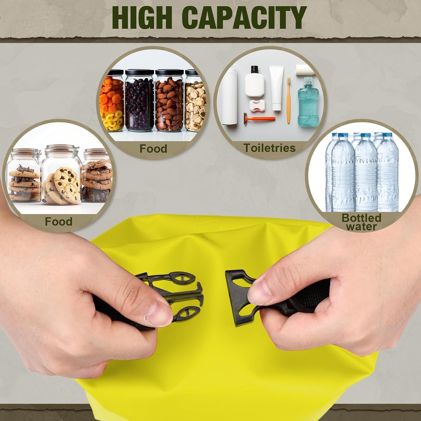 1 Set Bear Food Bag for Camping Ultralight Food Hanging System Includes Waterproof Bear Bag, Nylon Ropes, Hooks for Camping Backpacking