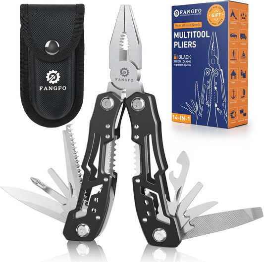 10 Pcs14-In-1 Multitool - Multi-functional Stainless Steel Pocket Knife for Men, Perfect for Outdoor, Home, and Auto Repair