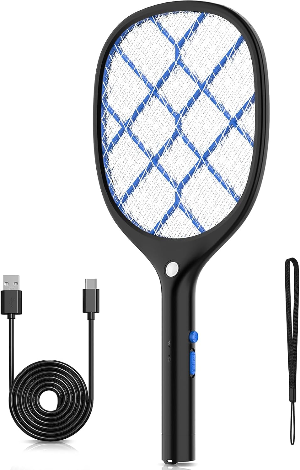 YISSVIC Electric Fly Swatter Bug Zapper Racket 4000V Rechargeable Mosquito Killer with LED Light for Indoor Home Office Backyard Patio Camping