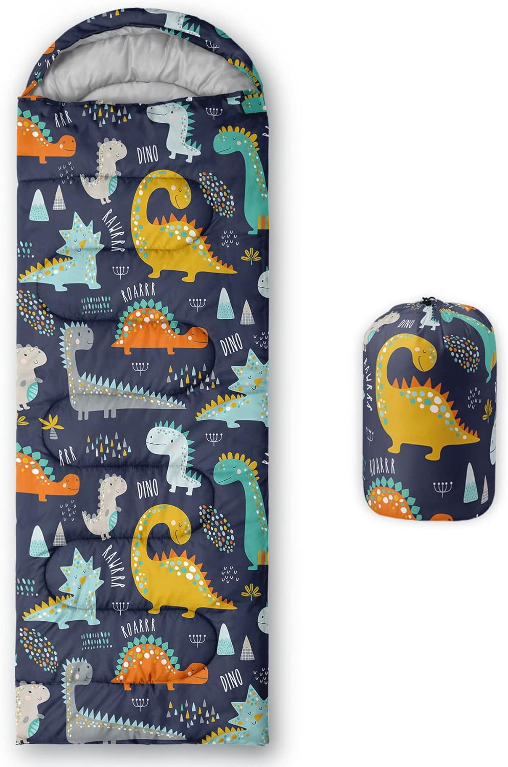 Kids Sleeping Bag for Boys Girls,Rocket Moon Print-Lightweight Warm Portable Outdoor Indoor-Waterproof Cold Weather Resistant Sleeping Bag for Camping Hiking