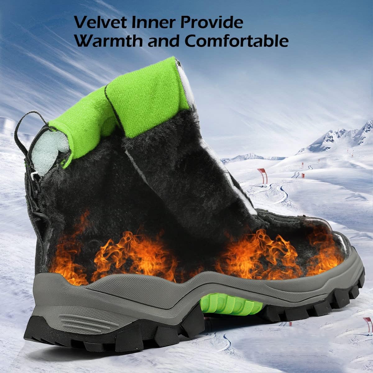 JMFCHI Kids Hiking Boots Boys Girls Outdoor Walking Climbing Sneaker Comfortable Non-slip Snow Shoes Hiker Boot Antiskid Steel Buckle Sole