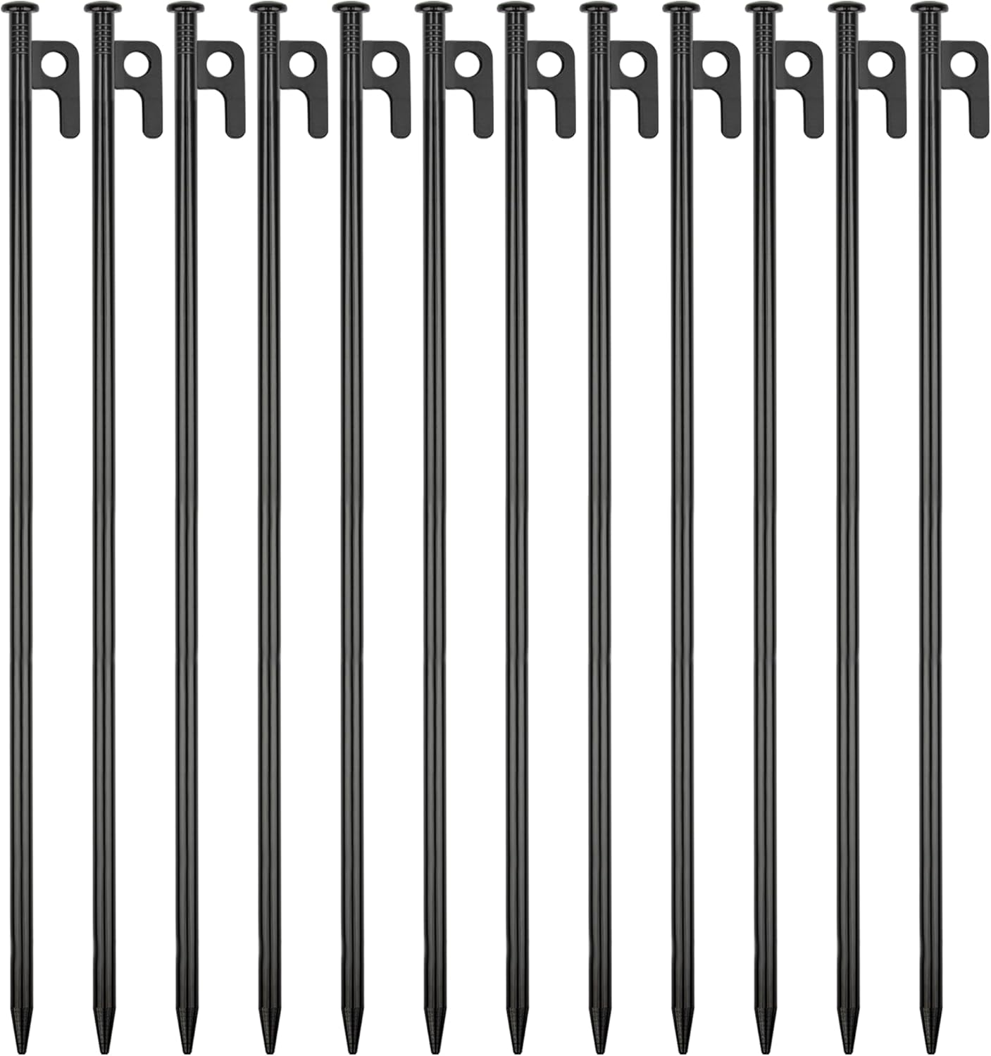 12 Pack Tent Stakes Heavy Duty Metal Tent Pegs for Camping Steel Tent Stakes 16 inch Unbreakable and Inflexible