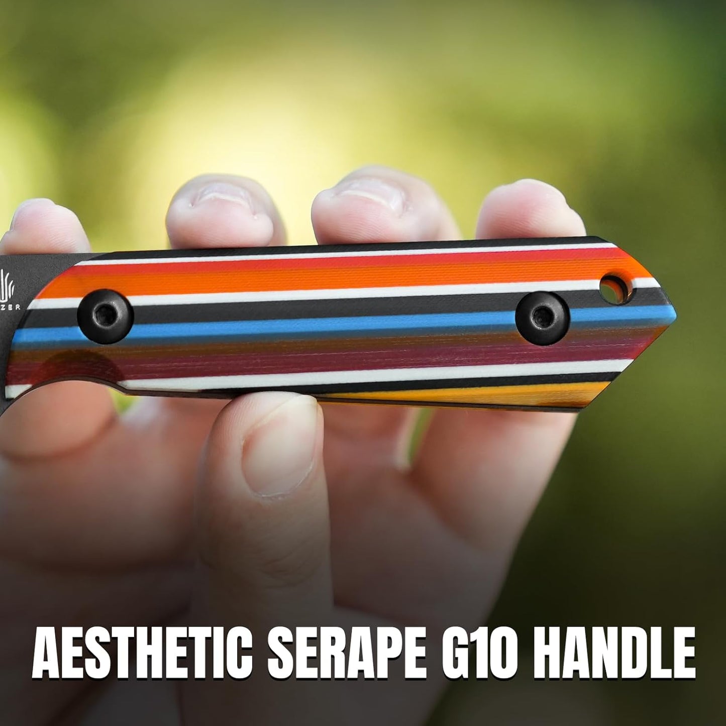 Kizer Harpoon Fixed Blade Knife with Sheath, 3.84” D2 Blade Hunting Knife with G10 Handle, Camping Fixed Blade EDC Knives for Hiking, Survival 1040M2