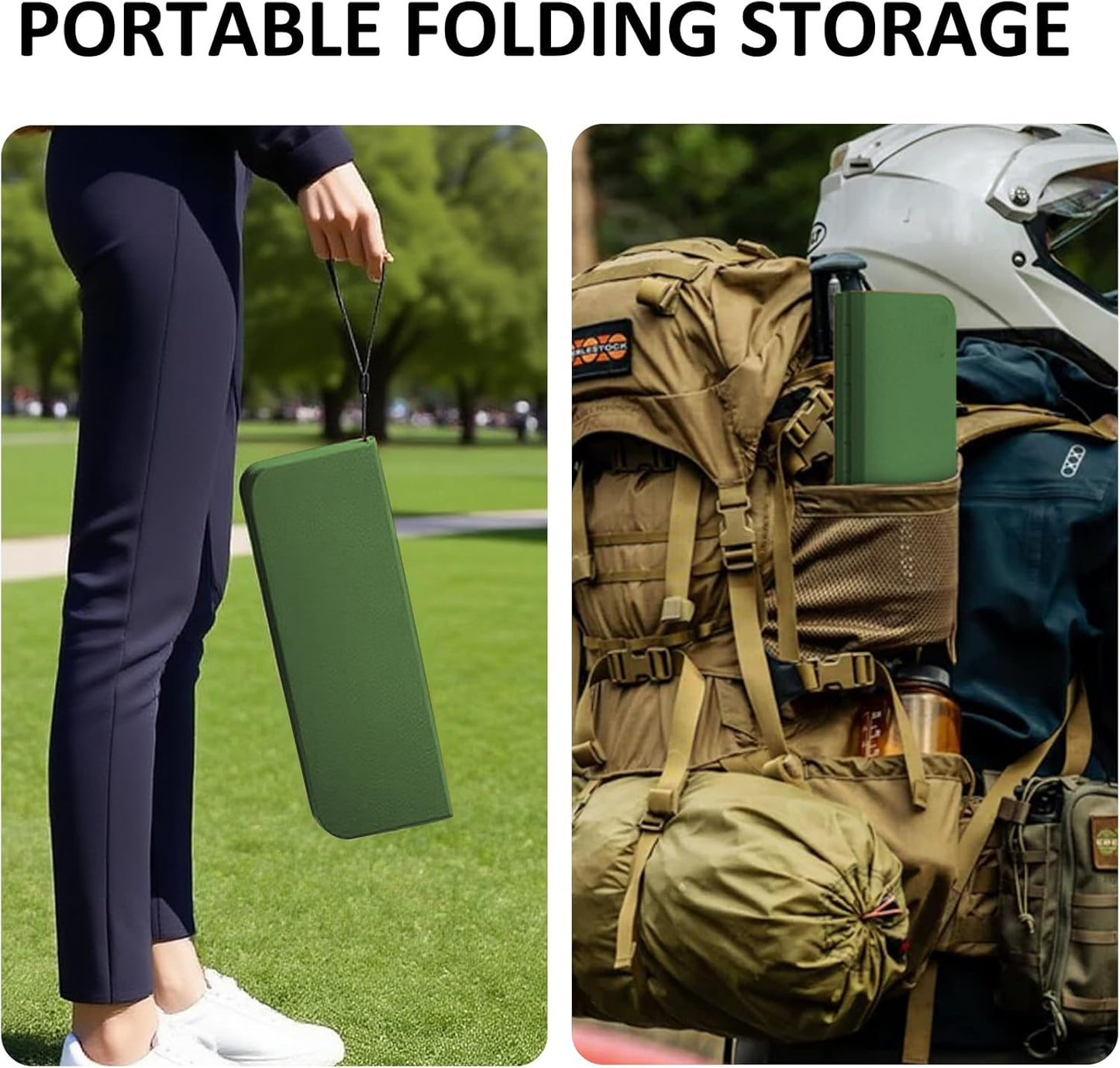 10 Inch Portable Folding Stool for Camping, Gardening, BBQ, and Outdoor Activities (Green)