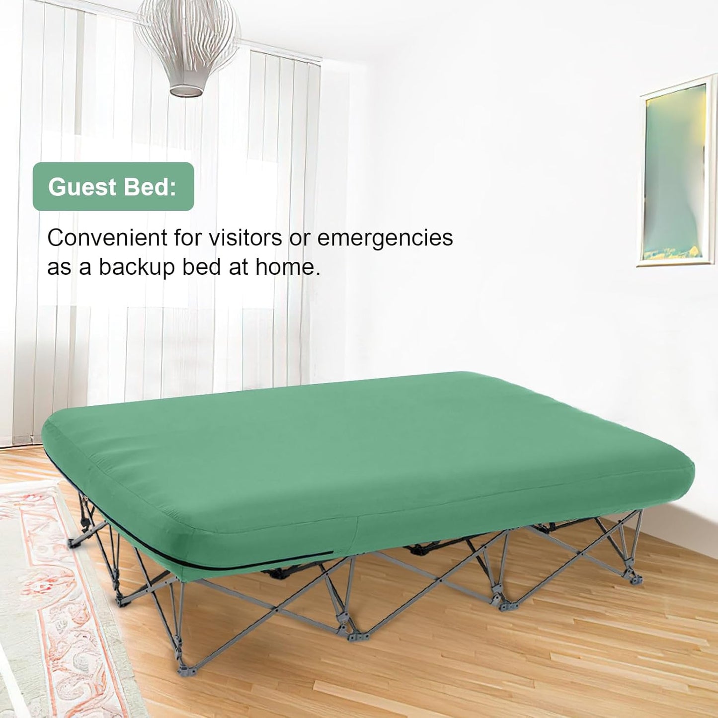 KAMPKEEPER Camping Cot,Camping Cots for Adults,Folding Camping Cot with Inflatable Air Mattress and Carry Bag,for Outdoor Travel Camp Beach Vacation (not Included The Airpump)