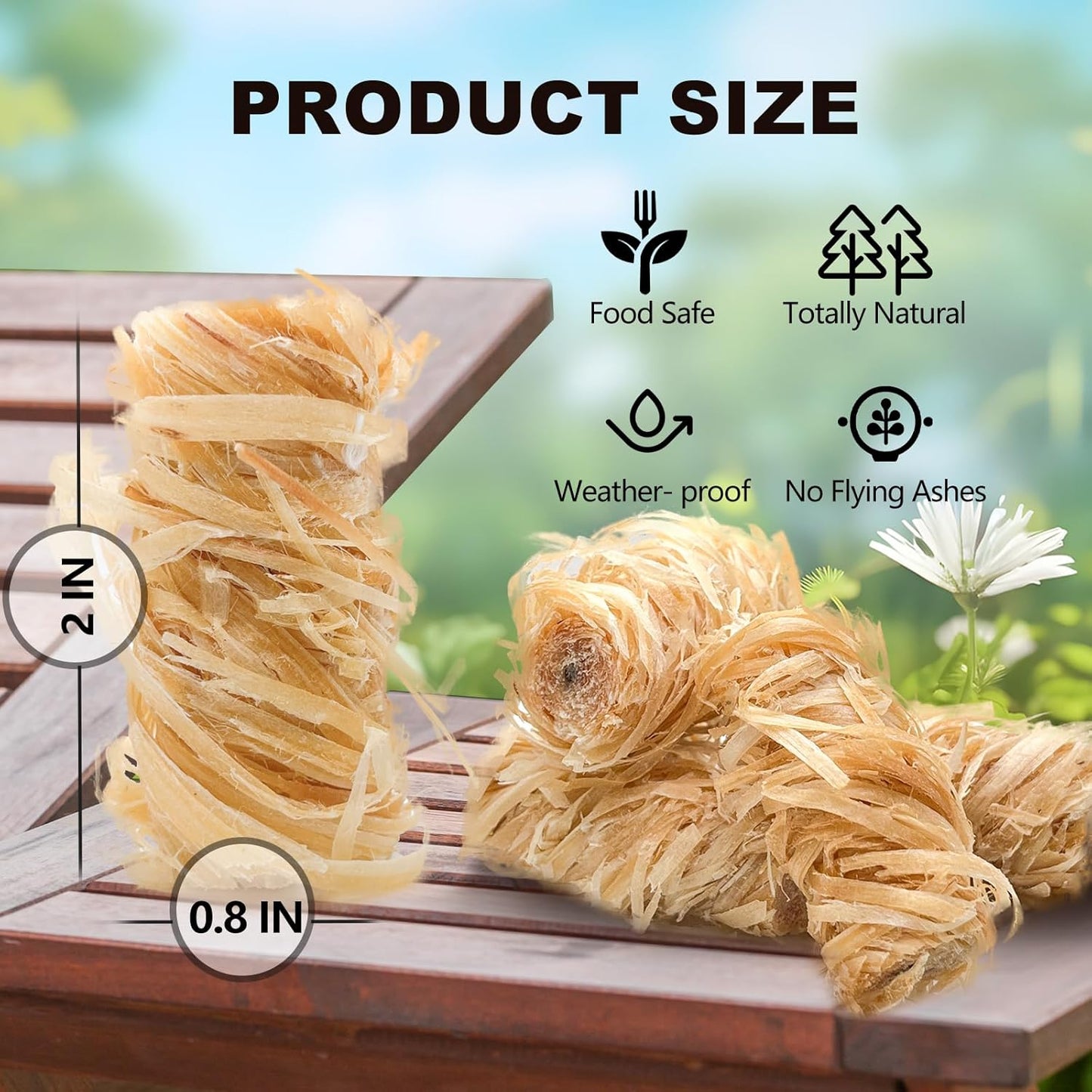 110 Pcs Fire Starter - Natural Fire Starters for Fireplace, Pellet Stove, Campfires, BBQ, Pizza Oven, Camping, Fire Pit &Chimney, Smoker, Fire Starters for Grill, Charcoal Starter