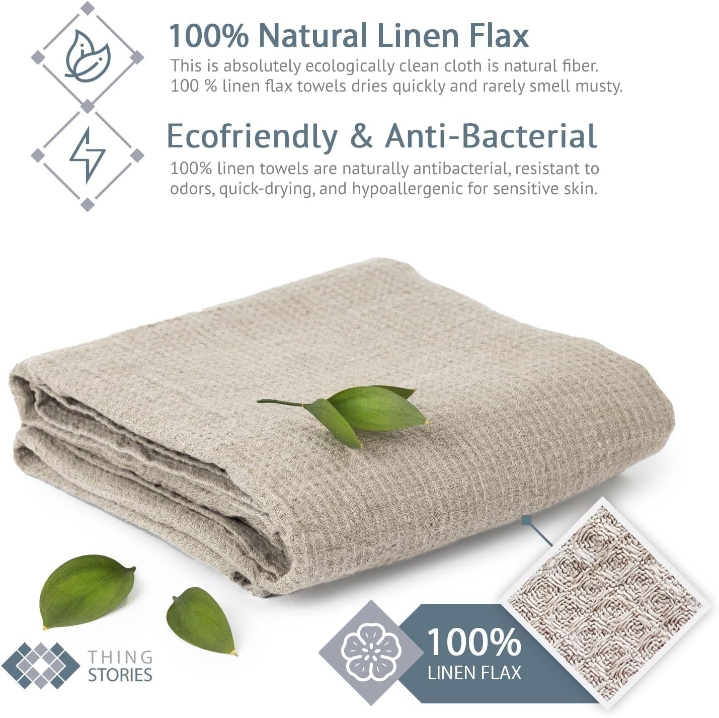 100% Linen Bath Sheet 36x72 - Waffle Weave Linen Bath Towel Oversized - Lightweight Absorbent Thin Waffle Bath Sheets Towels for Adults - Quick-Drying XL Travel Towel Extra Large