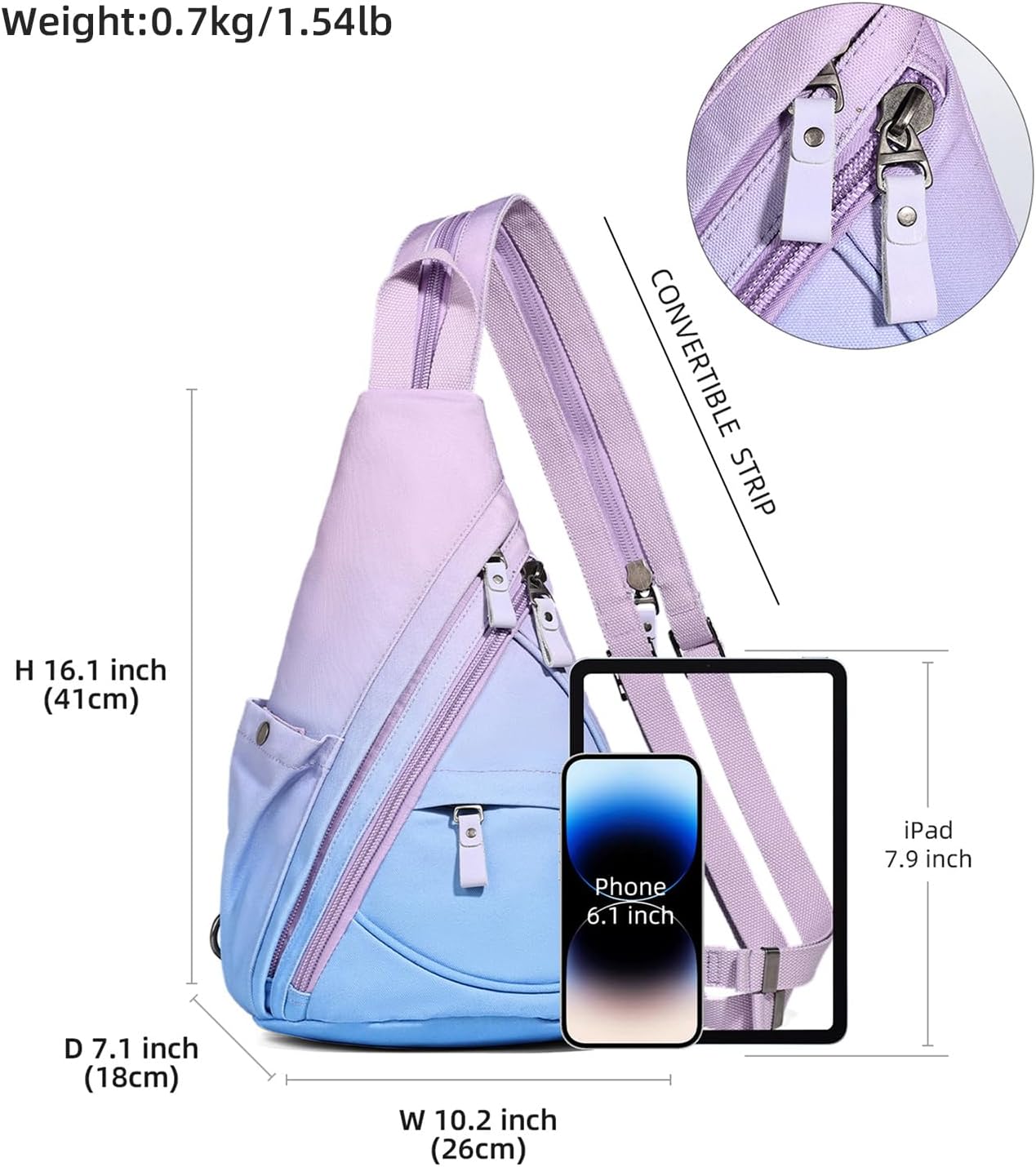 KL928 Canvas Sling Bag - Small Crossbody Backpack Shoulder Casual Daypack Rucksack for Men Women(Large Version)