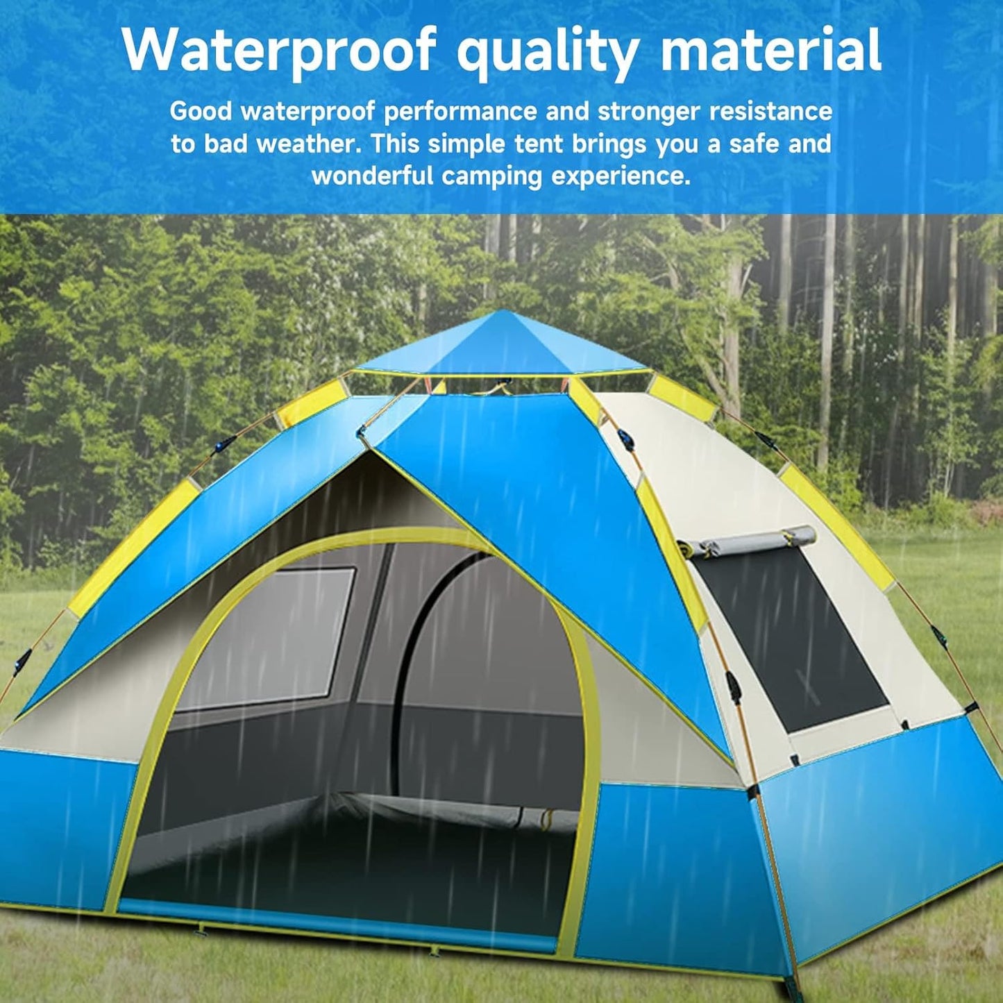 KOMCLUB Camping Tent Tents for Family Camp Tent Waterproof Windproof Outdoor for Backpacking Hiking Easy Setup with Storage Bag