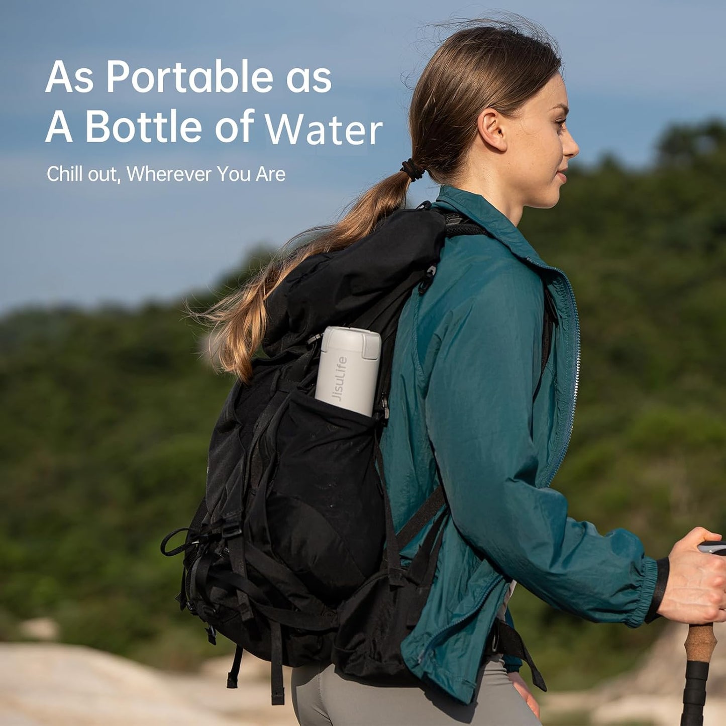 JISULIFE Outdoor Fan Ultra 1, 10-Speed Foldable, 13500mAh Battery Operated Rechargeable, Portable Tent Ceiling with Power Bank, Flashlight, Ideal for Travel, Camping, Fishing, Gifts - Grey