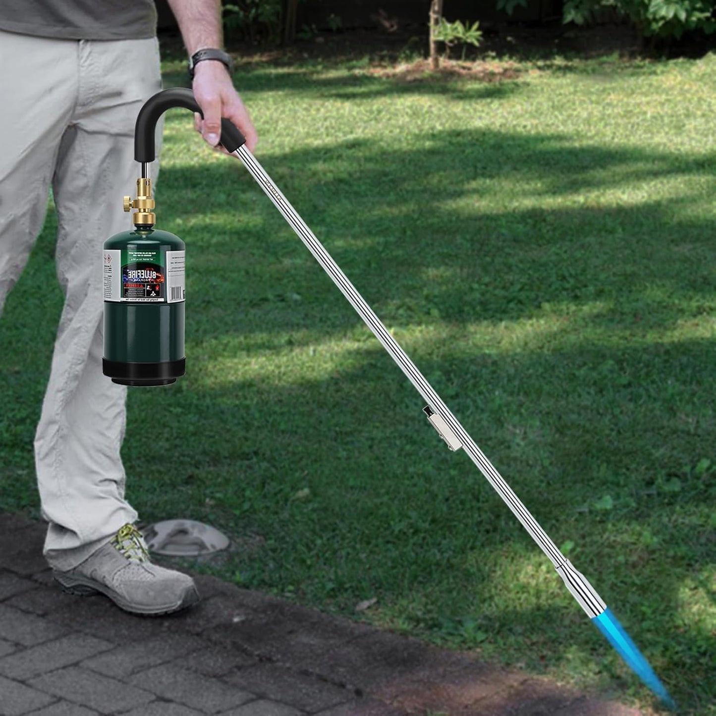 KOMAN BLUEFIRE 1lb Propane Tank Camping Propane Tank Pack of 4 Portable Canister Propane Gas Tank Small Propane Tanks for Camping Stove Outdoor Backpack Mini Burner Heater Cooking Torch Lamp