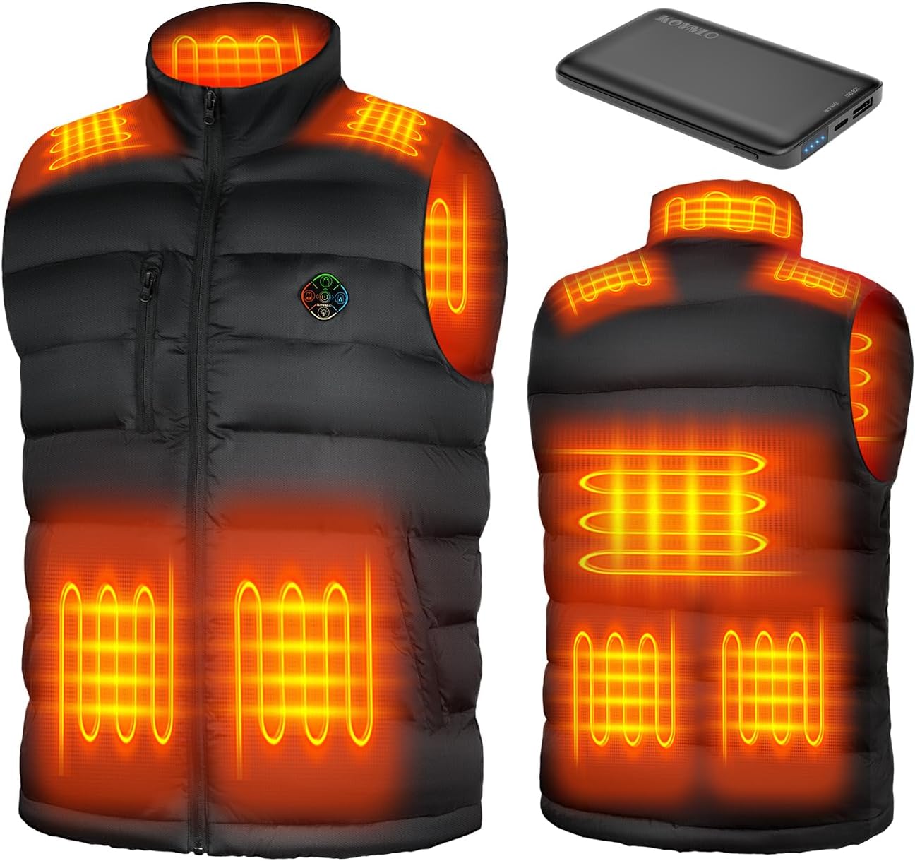 KOVNLO Heated Vest for Men with Battery Pack Included, Soft Fleece Smart Electric Lightweight Heated Jacket