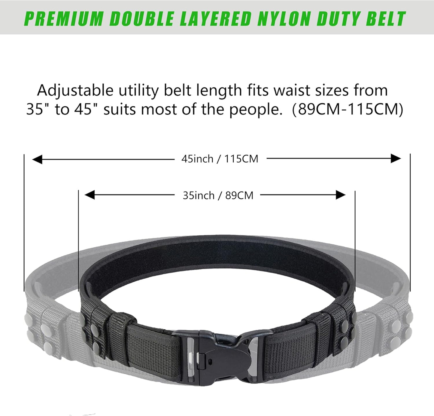 10 in 1 Duty Belt w/Nylon Tactical Police Belts Versatile Military Modular Equipment System Molded Officers for Law Enforcement Utility Belt