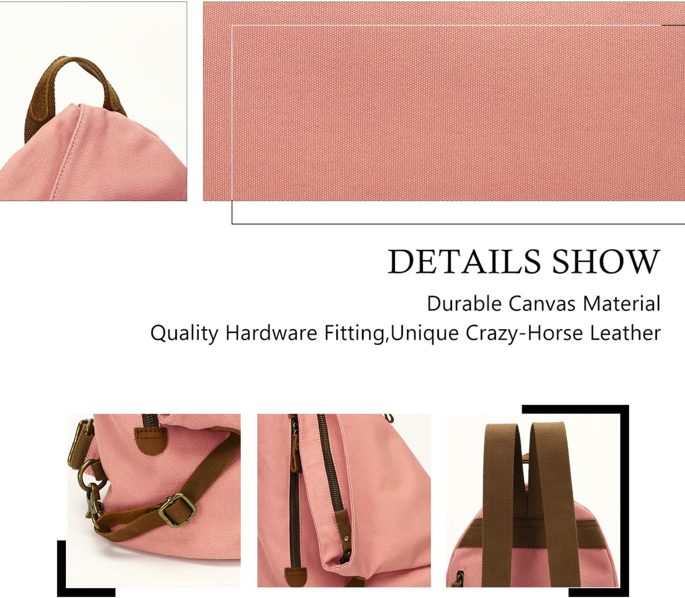 KL928 Canvas Vintage Backpack – Large Casual Daypack Outdoor Travel Rucksack Hiking Backpacks for Men Women