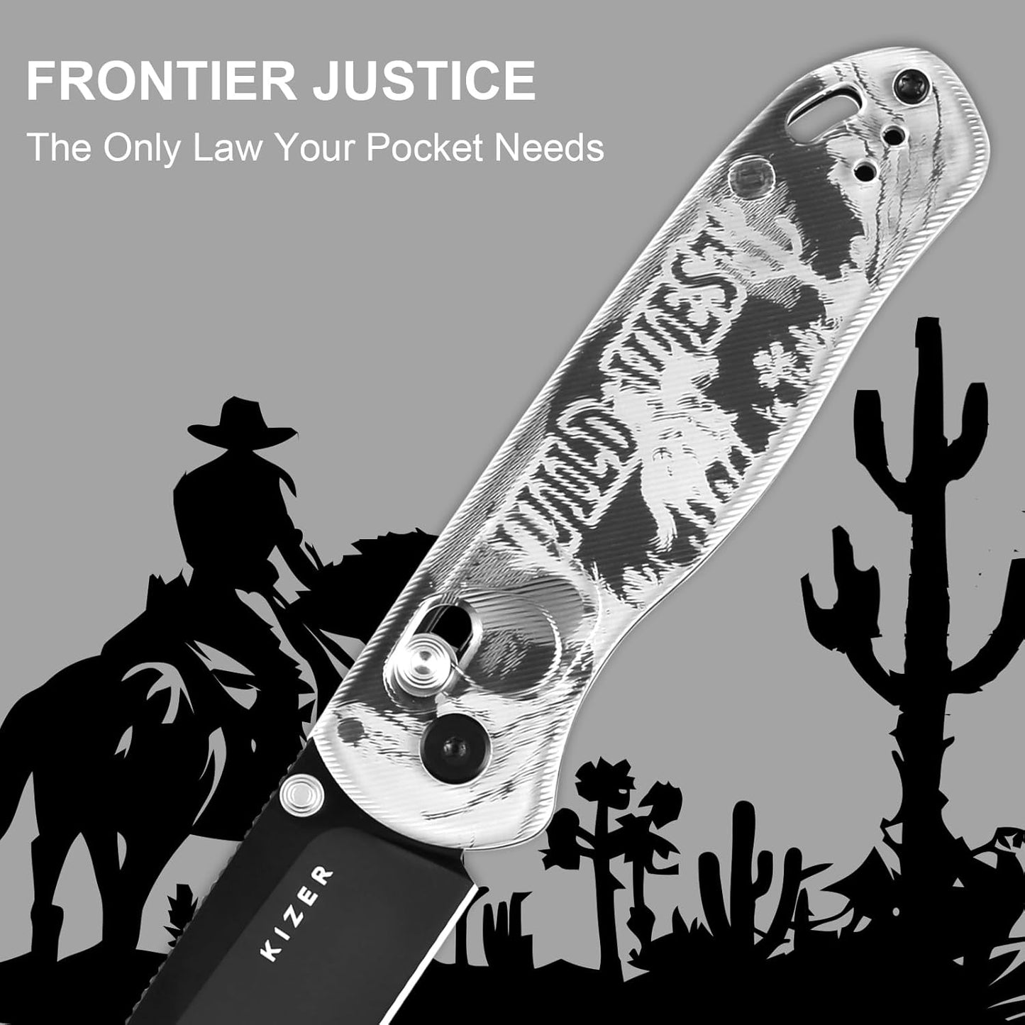 Kizer Drop Bear EDC Pocket Knife, 2.97” Nitro-V Blade Acrylic Handle Folding Knife with Thumb Stud Opener, Clutch Lock EDC Knives for Hunting Camping Fishing, Gift for Men Women V3619A15