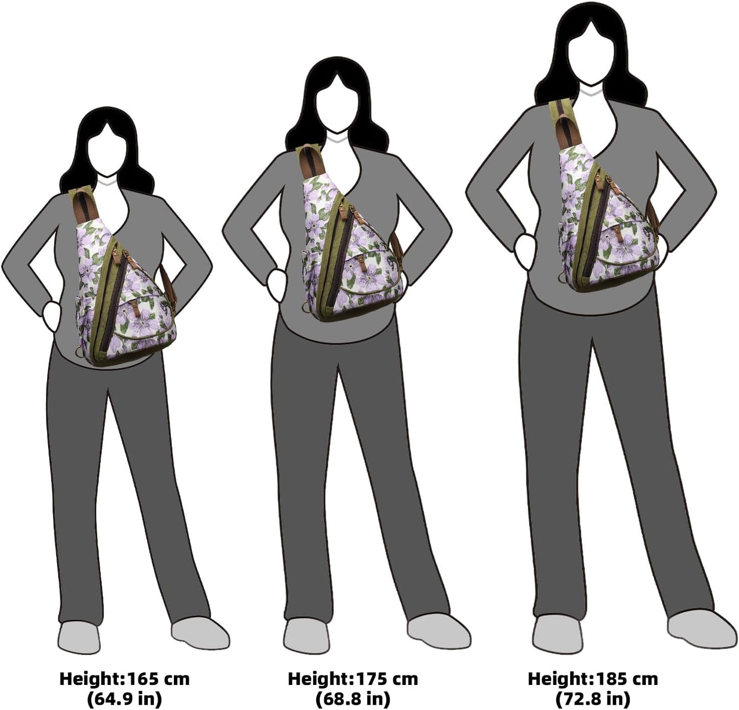 KL928 Canvas Sling Bag - Small Crossbody Backpack Shoulder Casual Daypack Rucksack for Men Women