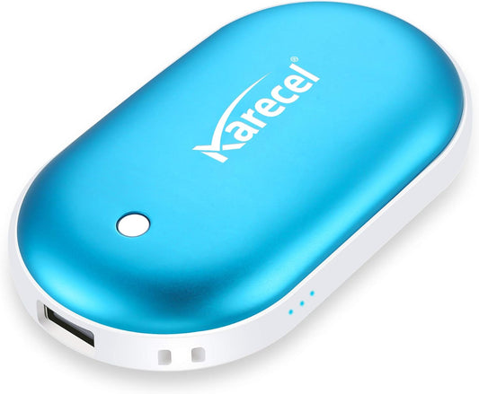 Karecel Rechargeable Hand Warmer, 5200mAh Double-Sided Instant Heating Electric Hand Warmer Power Bank, Up to 11Hrs, USB Portable Handwarmer Pocket Heater, Tech Gifts for Men Women, Winter Essentials