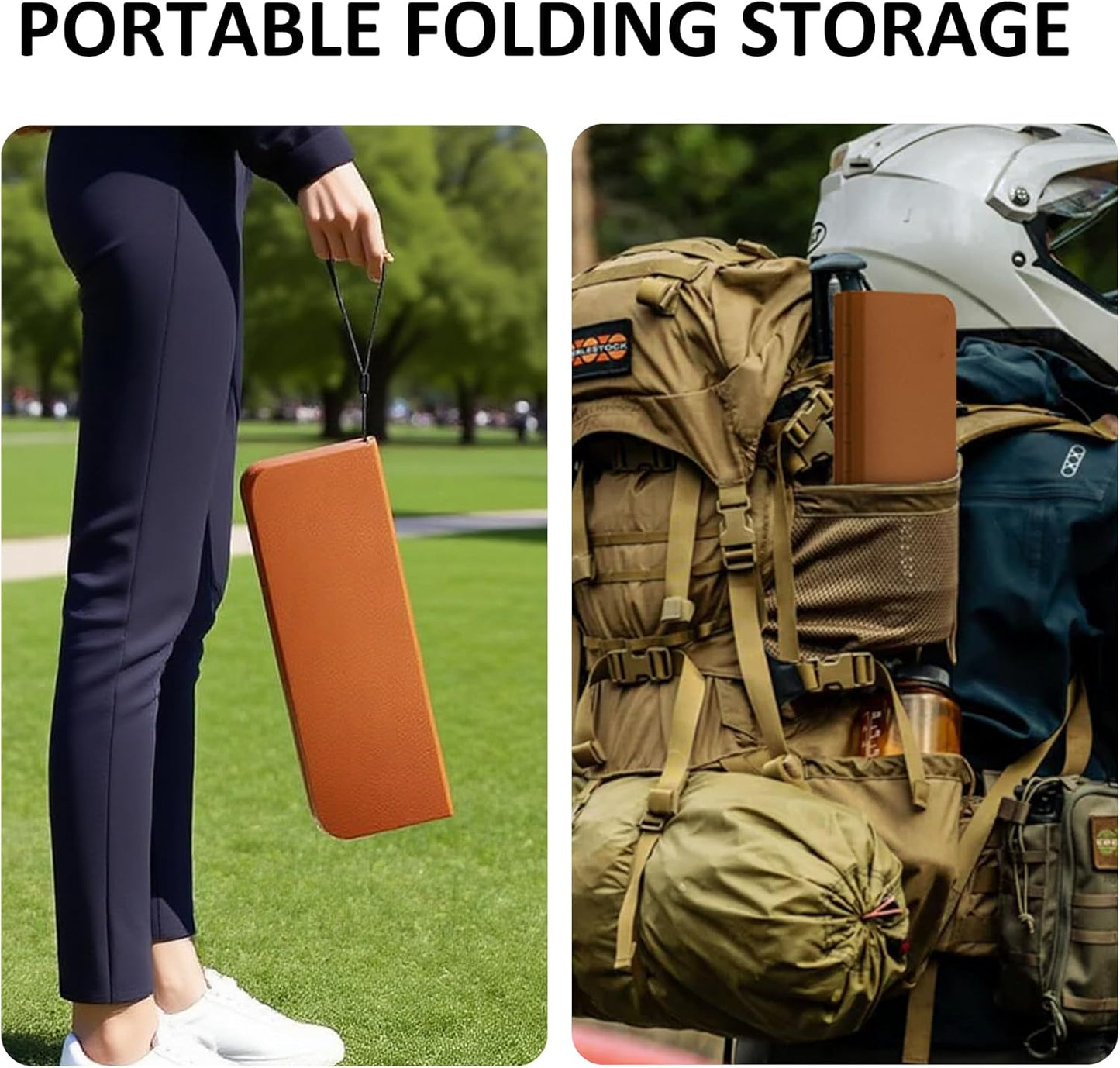 10 Inch Portable Folding Stool for Camping, Gardening, BBQ, and Outdoor Activities (Brown)