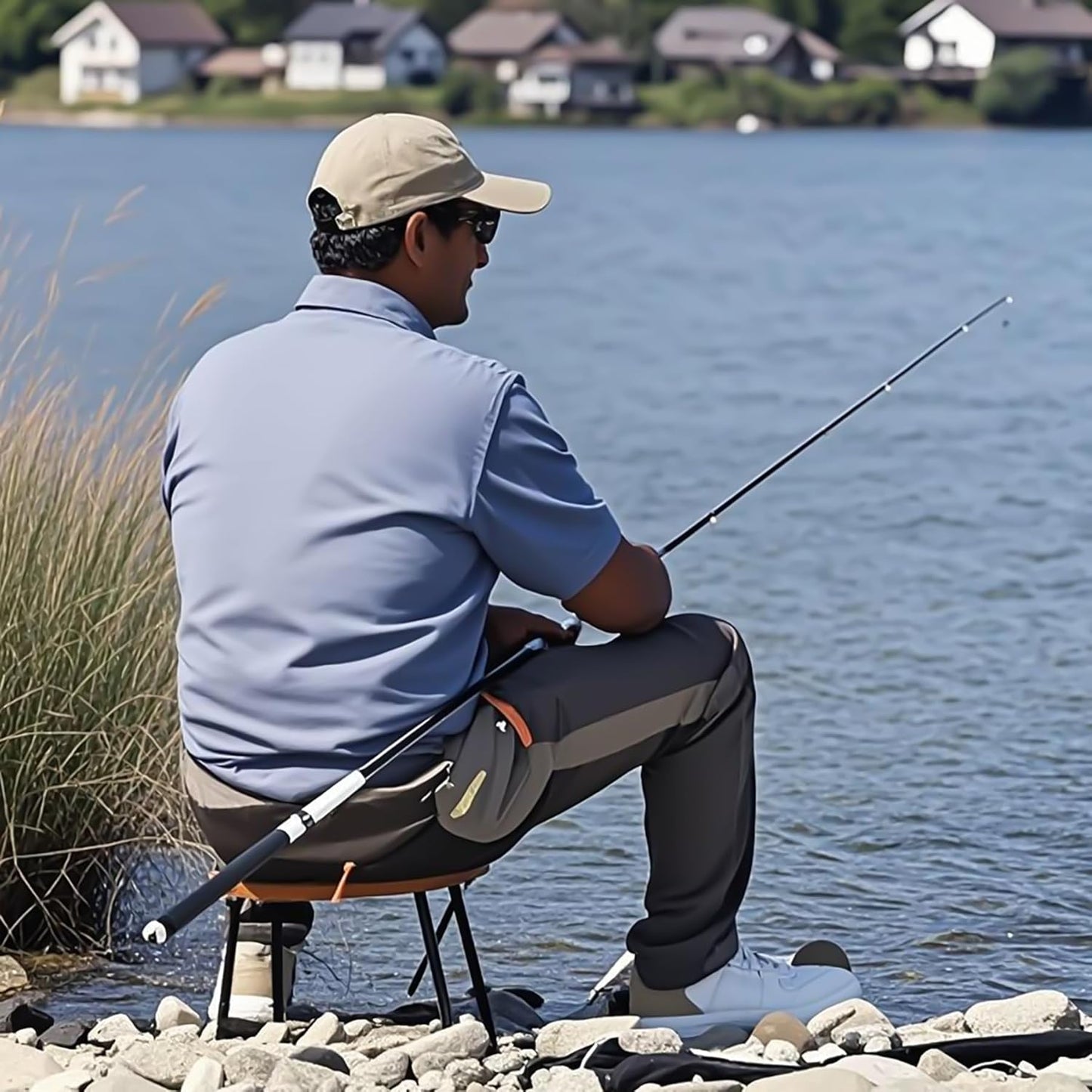 10 Inch Portable Folding Stool for Camping, Gardening, BBQ, and Outdoor Activities (Brown)