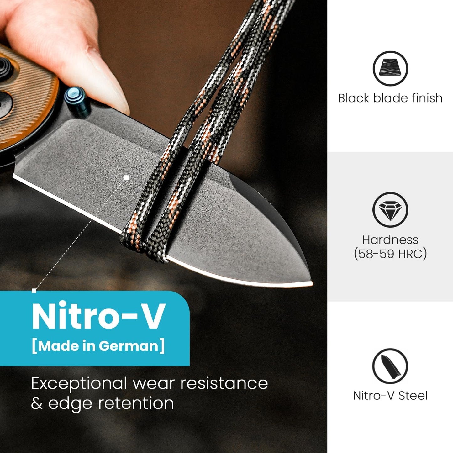 Kizer Drop Bear EDC Pocket Knife, 2.98” Nitro-V Steel Blade PEI Handle Folding Knife with Thumb Stud Opener, Clutch Lock Knife for Men Women Gift V3619A2