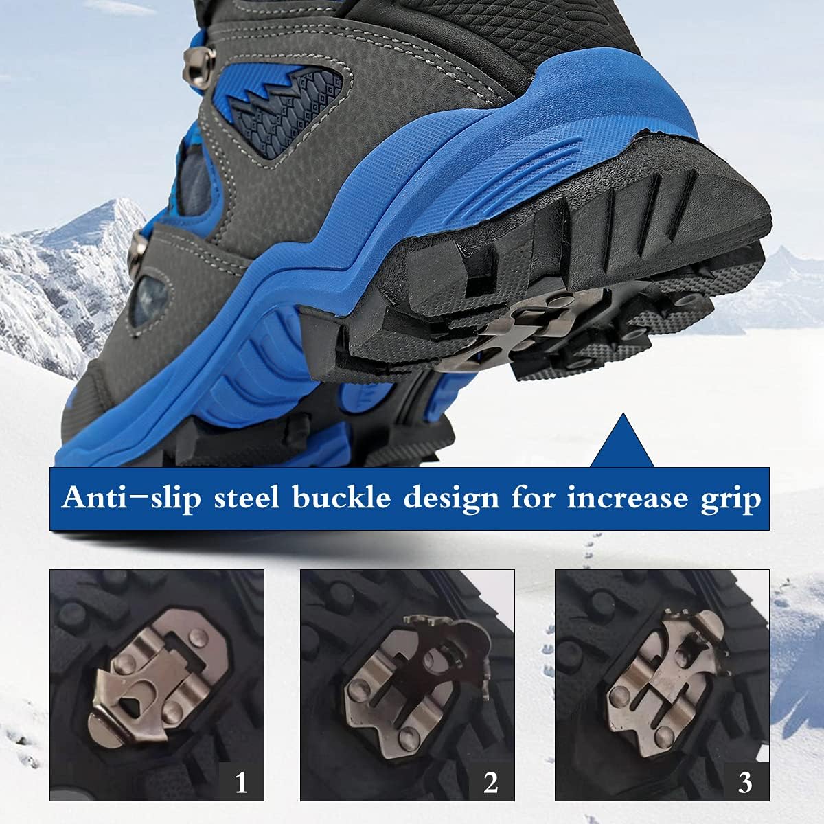 JMFCHI Kids Hiking Boots Boys Girls Outdoor Walking Climbing Sneaker Comfortable Non-slip Snow Shoes Hiker Boot Antiskid Steel Buckle Sole