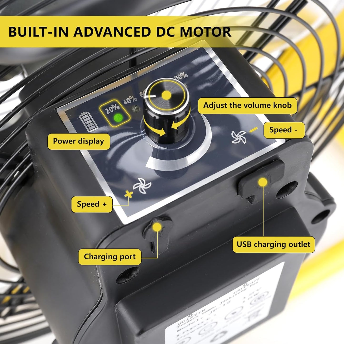 12" Solar Battery Operated Fan,Portable Solar Powered Fan,Rechargeable Floor Fan with 15000mAh Large Battery, Quiet Operation for Camping, Greenhouse, Home, Outdoor, and Summer Use