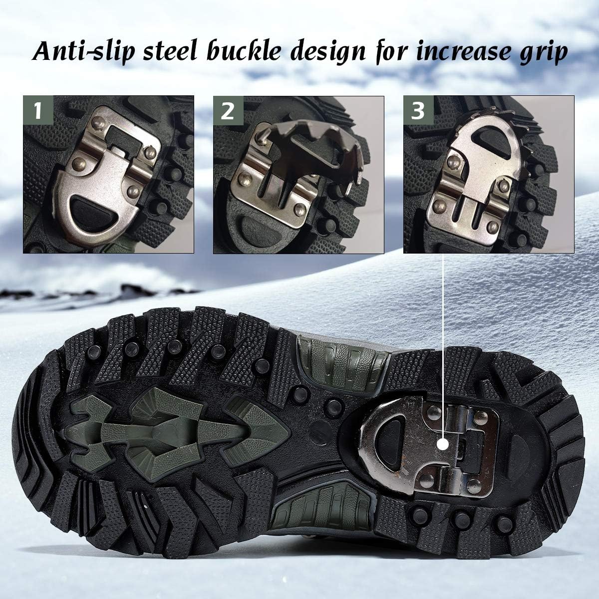 JMFCHI Kids Hiking Boots Boys Girls Outdoor Walking Climbing Sneaker Comfortable Non-slip Snow Shoes Hiker Boot Antiskid Steel Buckle Sole