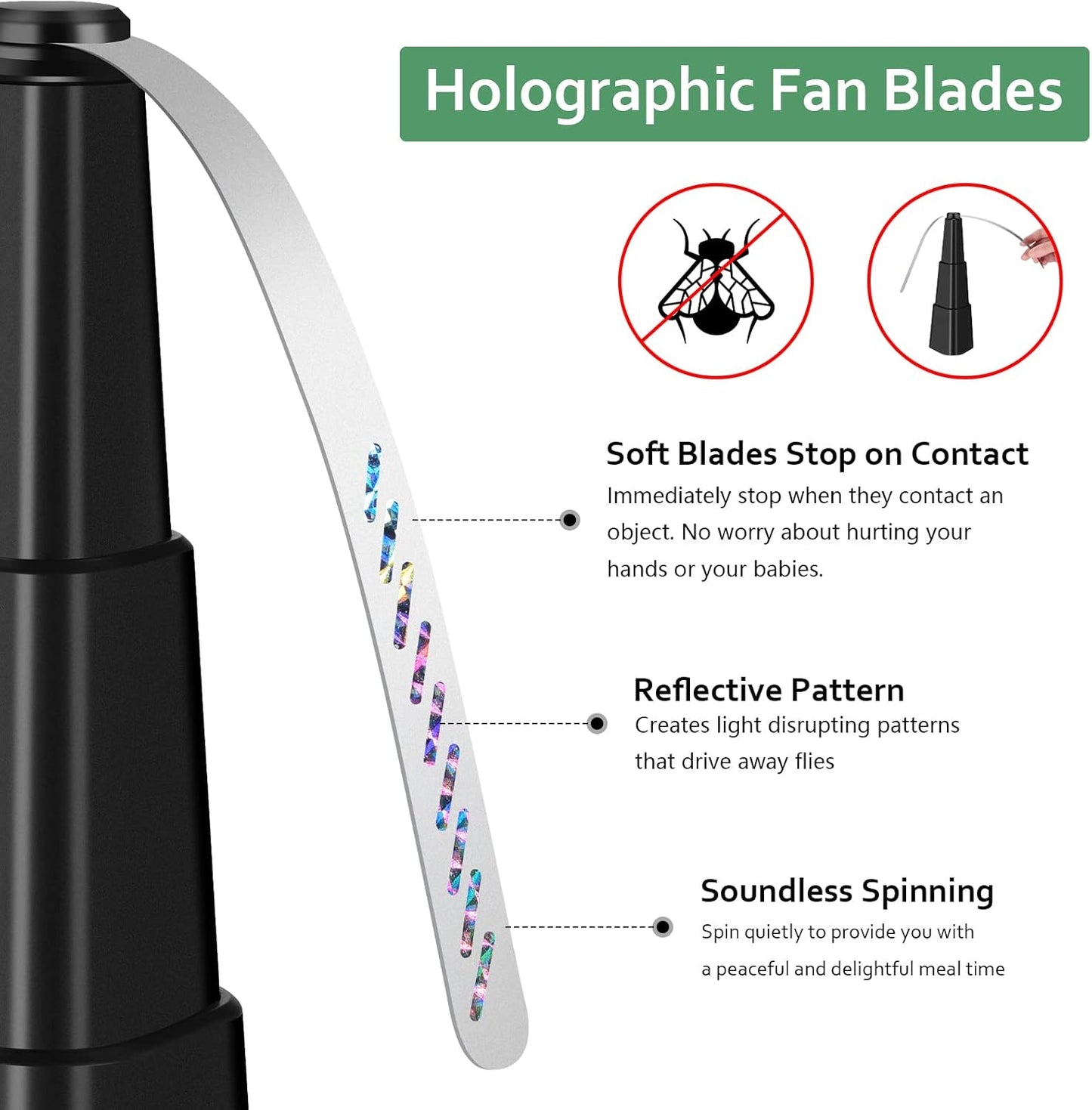 Fly Fans for Tables 4 Pack - Portable Automatic Picnic Table Food Repellent Fans Spinner for Restaurant, Party, Home