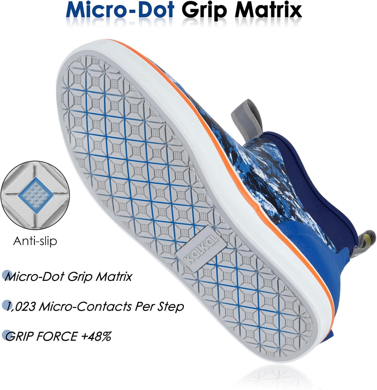 Kalkal Men's Deck Boots, Waterproof Fishing Rain Boots with High Traction, Men's Rubber Boots For Gardening Fishing Boating Camping Sailing