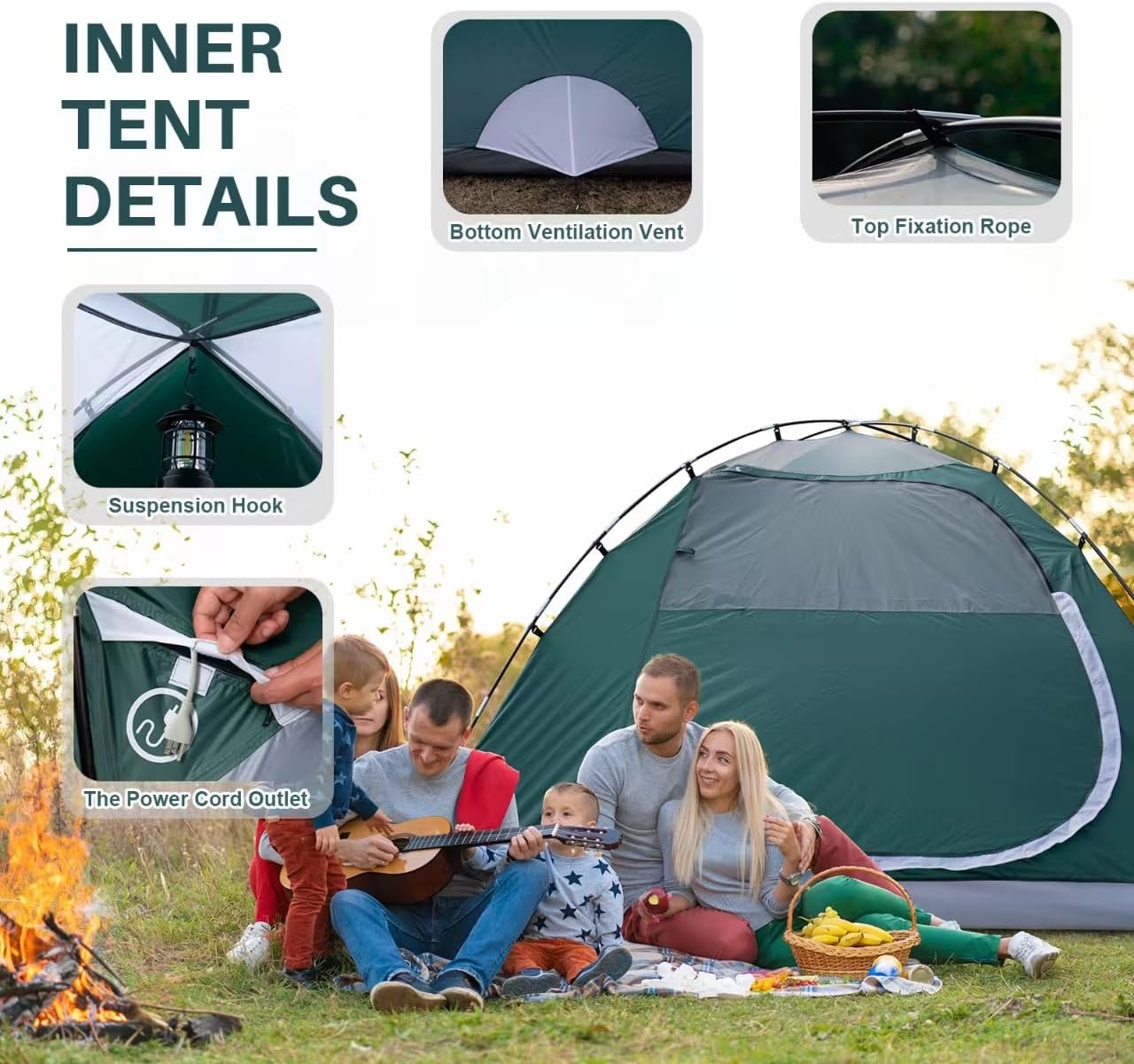 1/2/4/5/6 Person Dome Tents for Camping, Lightweight Portable Backpacking Tent, Small Easy Set Up Outdoor Waterproof Camping Hiking Tent for Adults