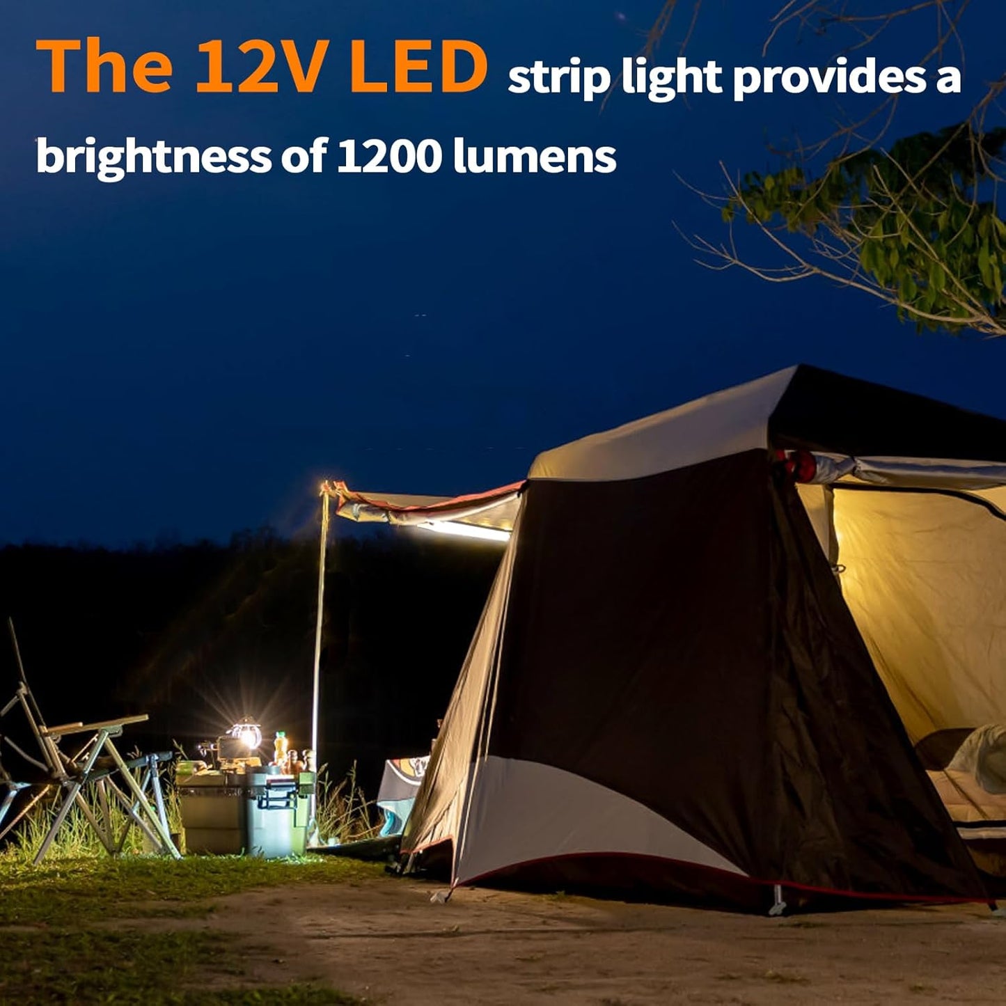 12V Led Light Strip,RV Awning Lights with 2835 LED Chips,IP67 Waterproof Led Light Bar for Outdoor Camping and Overland,2PC