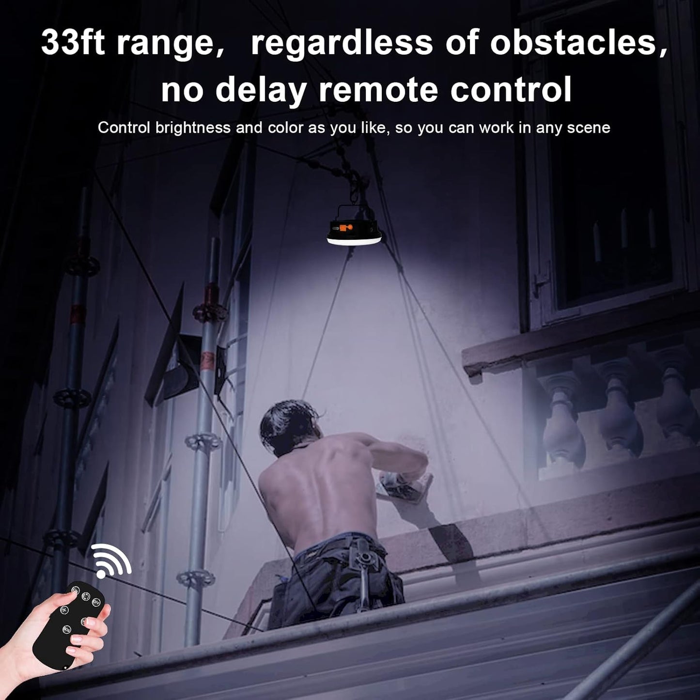 10000mAh 30W Rechargeable Camping Light with Remote 2500LM 2700/4000/6500K LED Camping Lantern Portable Camping Light IP65 Waterproof Tent Light Power Failure Emergency Survival Kits