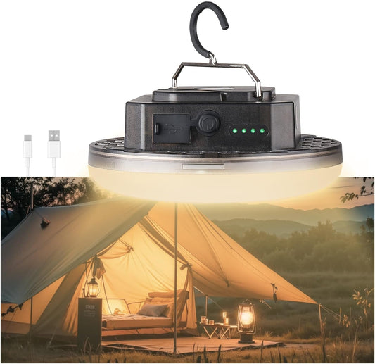 12000mAh (45W) Camping Hanging Tent Light Emergency Power Outage Lantern Home Use 4000LM 3 Modes IPX5 Waterproof Outdoor Walking Rock Climbing Work Rechargeable Camping Light