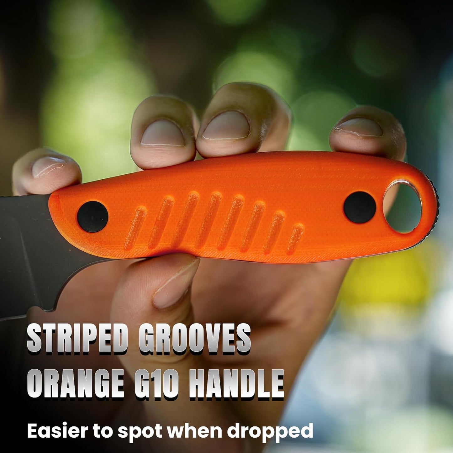 Kizer Hare Fixed Blade Knife with Sheath, 3.14" D2 Steel Blade EDC Hunting Knife with Orange G10 Handle, Small Bushcraft Survival Knives, Outdoor Camping Knives for Men Women, 1077A1