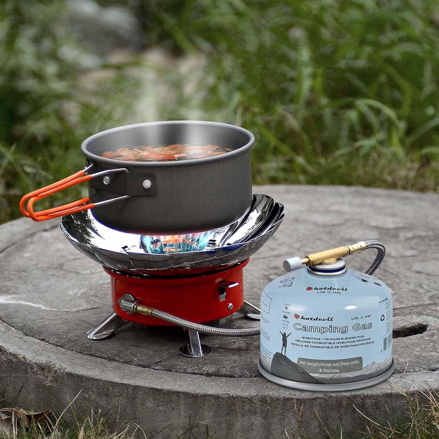 KOMAN Isobutane Fuel Canister 230 Gram Camping Stove Fuel Butane Propane Blend Camping Fuel Gas Canister Butane Fuel Canister Backpacking Stove Fuel (Pack of 6)