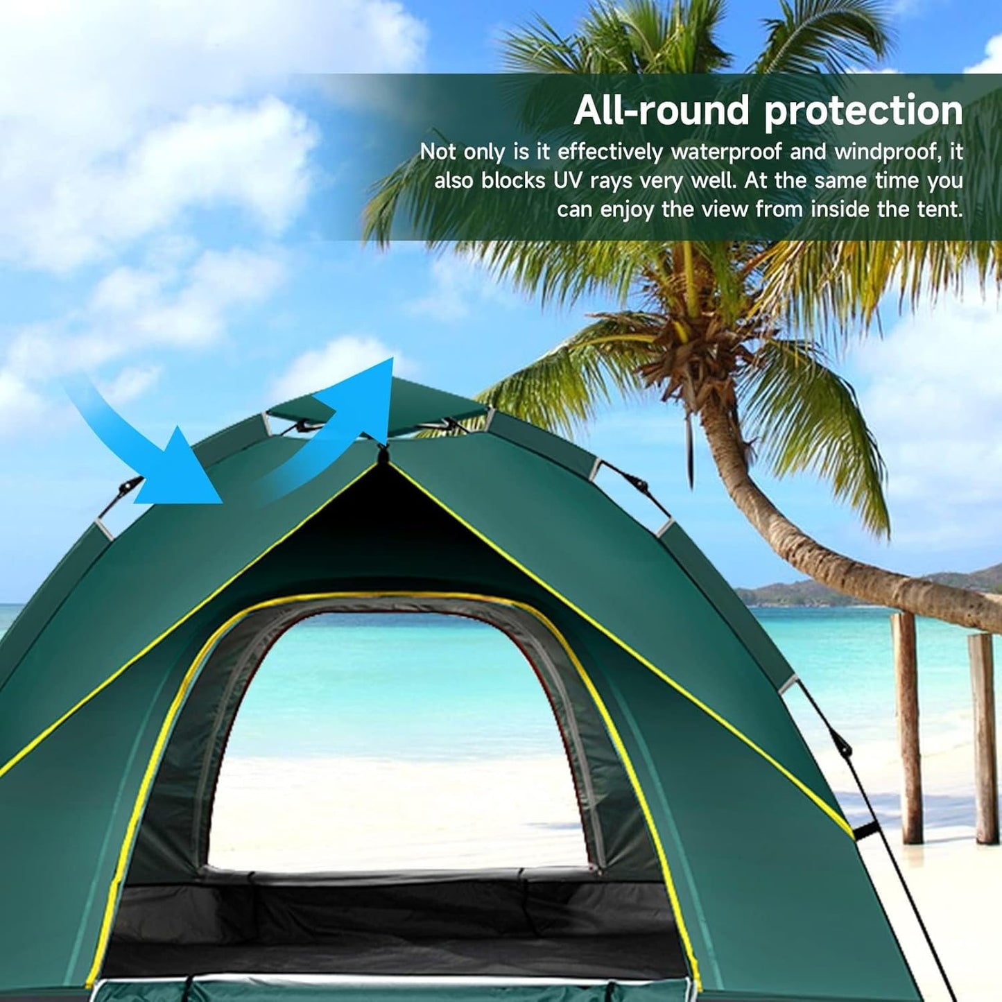 KOMCLUB Camping Tent Tents for Family Camp Tent Waterproof Windproof Outdoor for Backpacking Hiking Easy Setup with Storage Bag