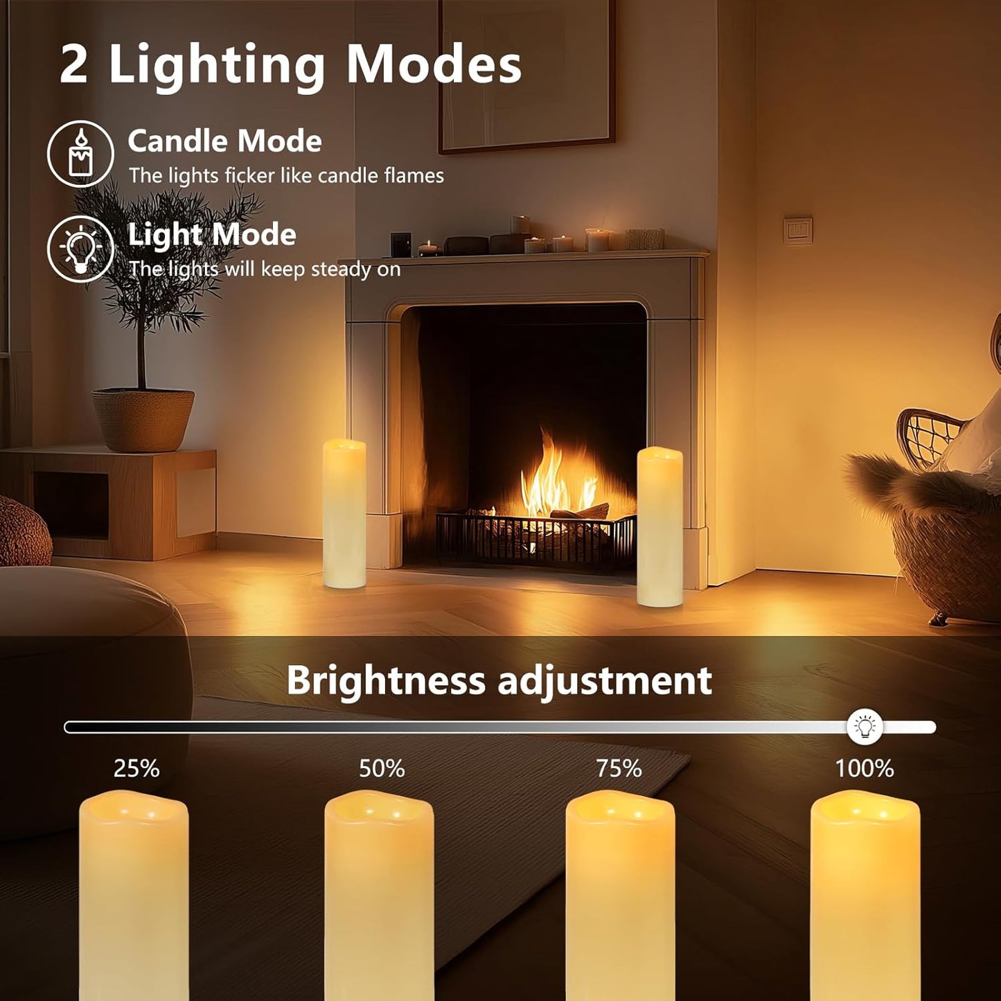 Kimjo 14" x 4" Large Outdoor Candles with Remote: Battery Operated LED Flameless Candles with Timer - Realistic Fake Waterproof Flickering Pillar Candles for Patio Porch Lanterns (Ivory 2 Pack)