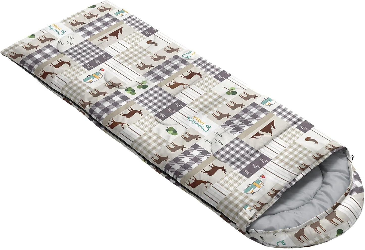 Kids Sleeping Bag for Boys Girls,Rocket Moon Print-Lightweight Warm Portable Outdoor Indoor-Waterproof Cold Weather Resistant Sleeping Bag for Camping Hiking