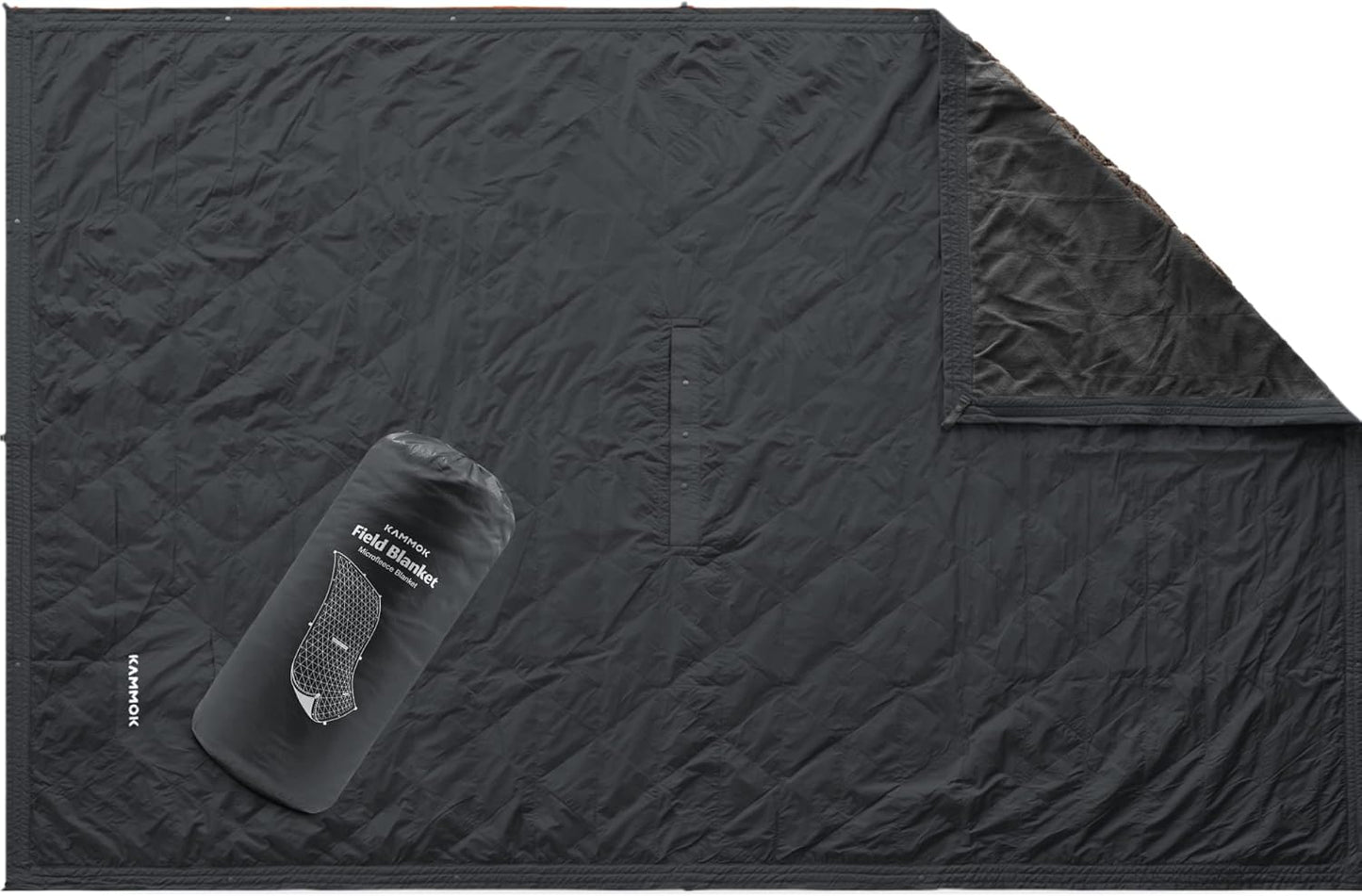 KAMMOK Field Blanket - Microfleece, Water Resistant, Portable, Durable, Indoor/Outdoor Camp Blanket (84 in × 50 in) - Granite Gray