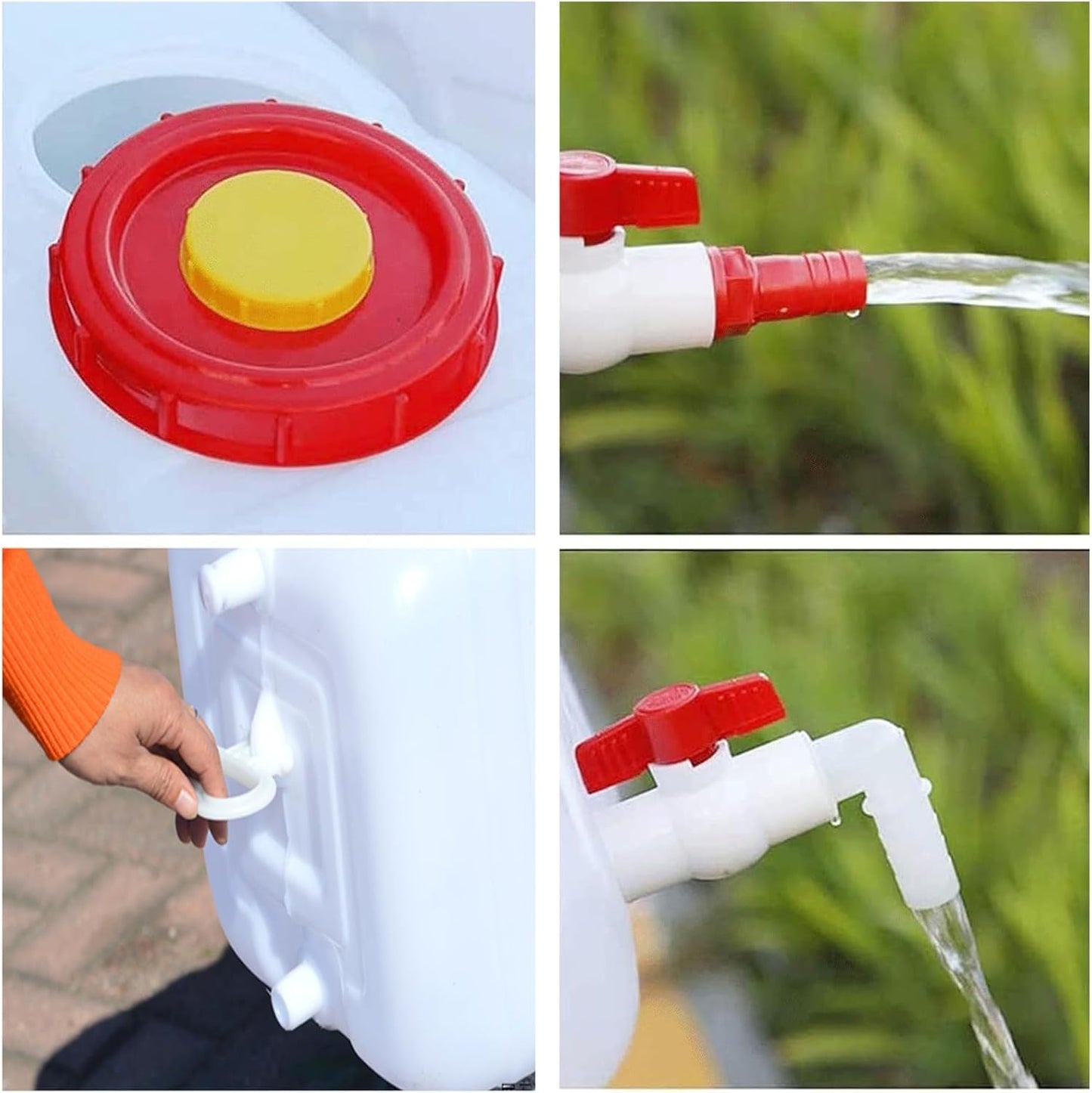 12 Gallon Portable Water Tank with Spigot&Hose, Water Storage Container for Camping, RV, Truck, Emergency Preparedness（Thickening）