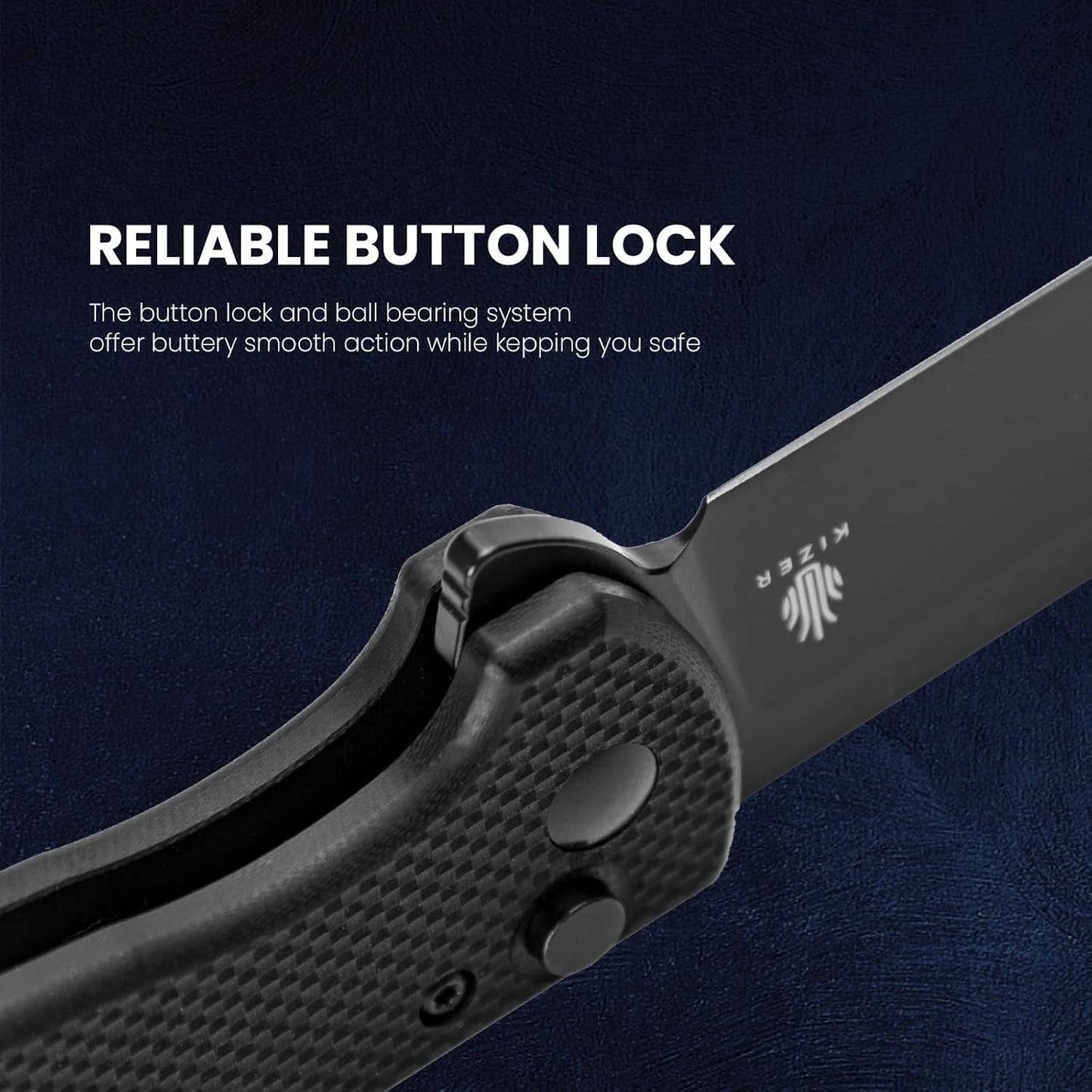 Kizer Amicus Small Pocket Knife, 2.95 Inches 9Cr18MoV Steel Blade, Black G10 Handle Folding EDC Knife L3002A1