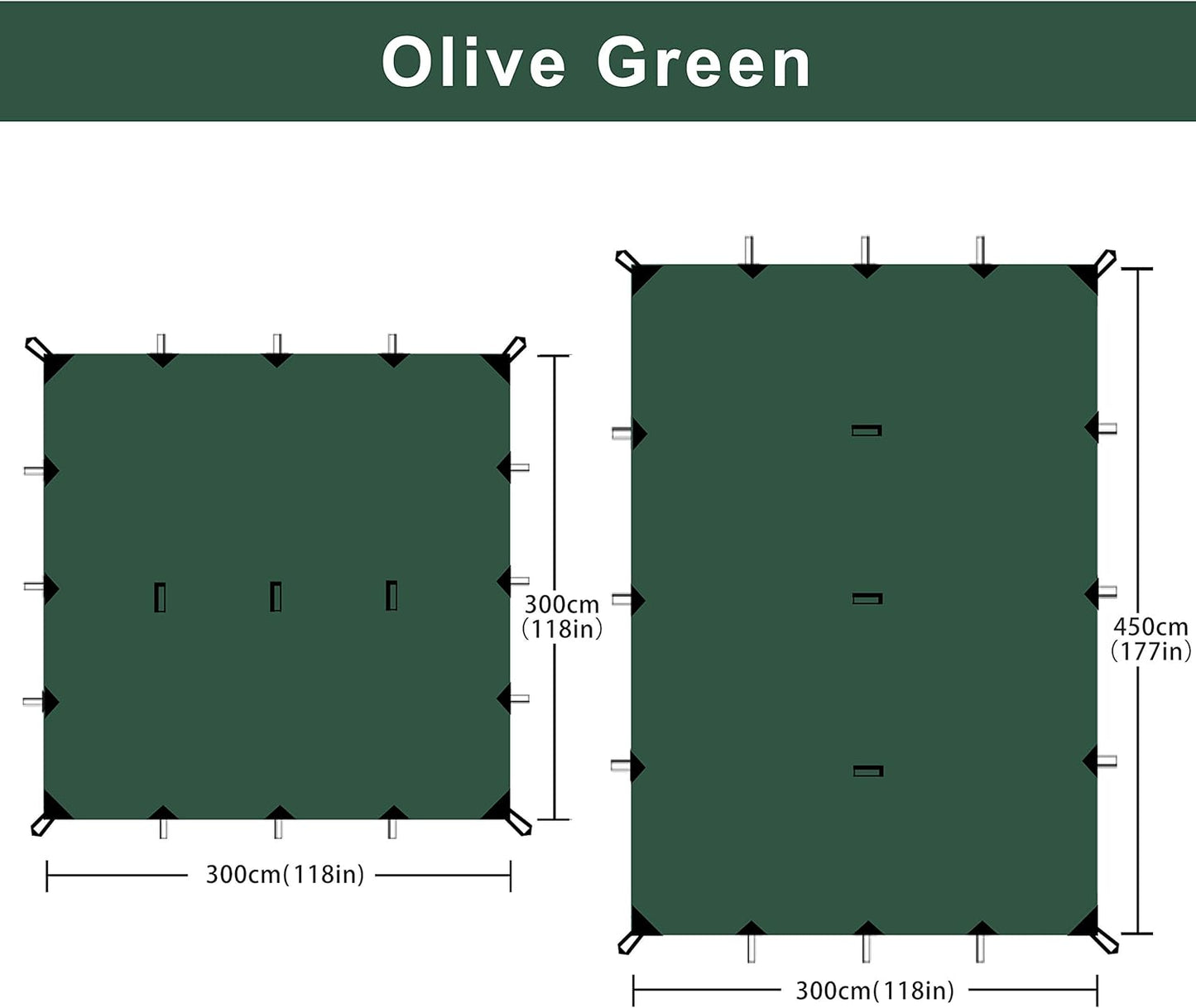 KALINCO Waterproof Camping Tarp Tent Hammock Rain Fly, 10X10FT/10X15FT, Mutifunctional Tent Footprint Lightweight Tarp for Camping, Hiking and Survival Shelter