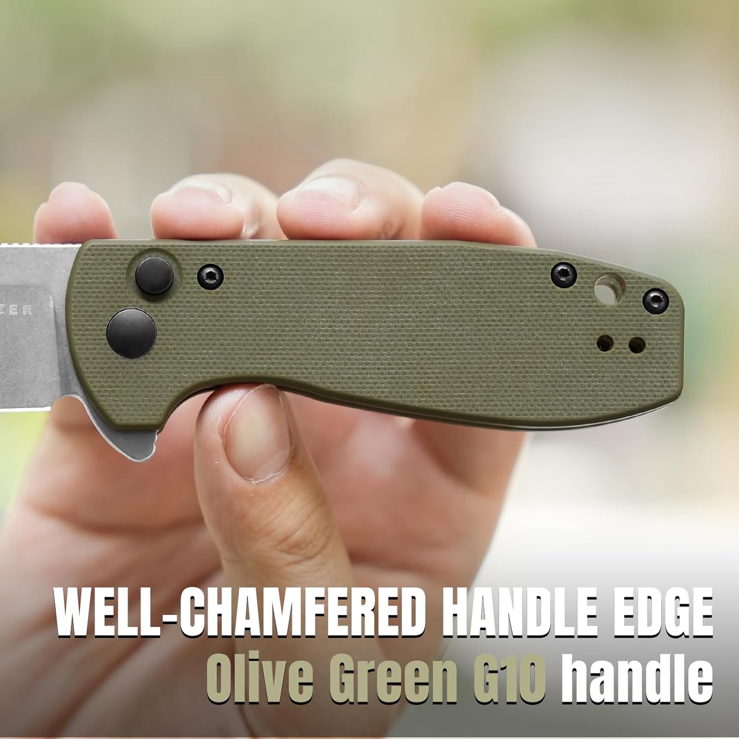 Kizer Amicus Pocket Knife, 2.95” Satin Nitro V Steel Blade Small EDC Knife, G10 Handle Pocket Folding Knife with Reversible Deep Carry Clip, Camping Hunting Pocket Knives for Men Women Gift L3002A3