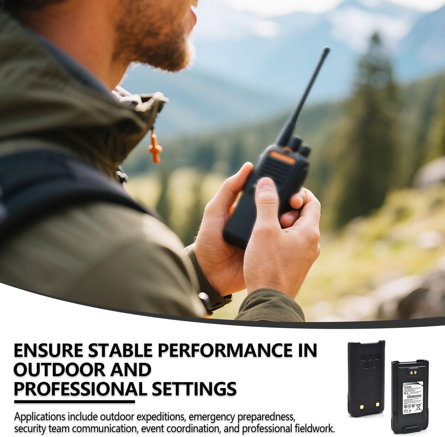 (2-Pack) BL-9 Battery for Baofeng UV-9R Pro UV-9G GMRS-9R UV-9R Plus BF-T57 UV-XR Walkie Talkies, 7.4V 1800mAh Li-ion Replacement, Support Type-C Charging Waterproof Two Way Radio Battery