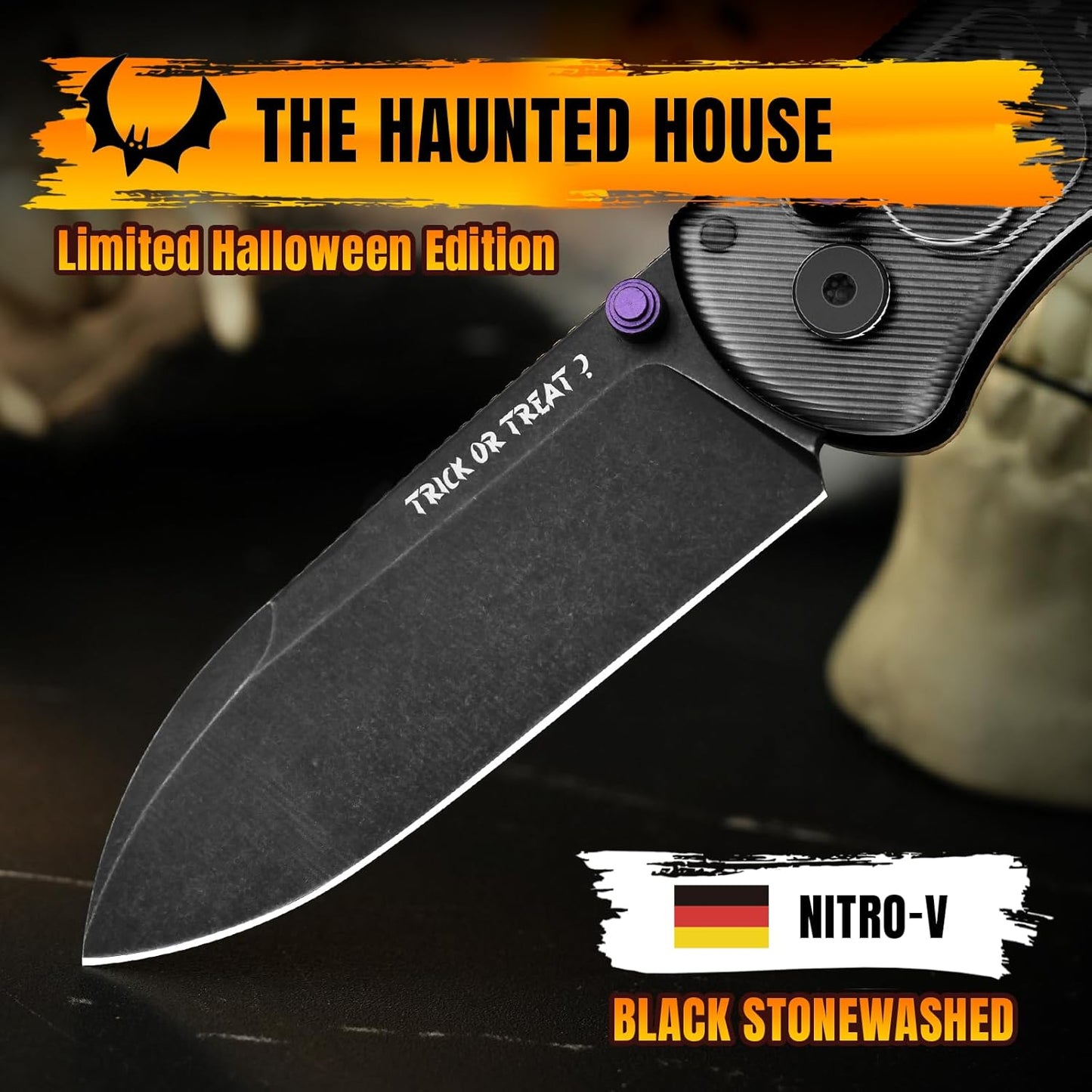 Kizer Drop Bear EDC Pocket Knife, 2.97” Nitro-V Blade Acrylic handle Folding Knife with Clutch Lock, Thumb Stud Opener EDC Knives for Men Women Gift V3619HW1