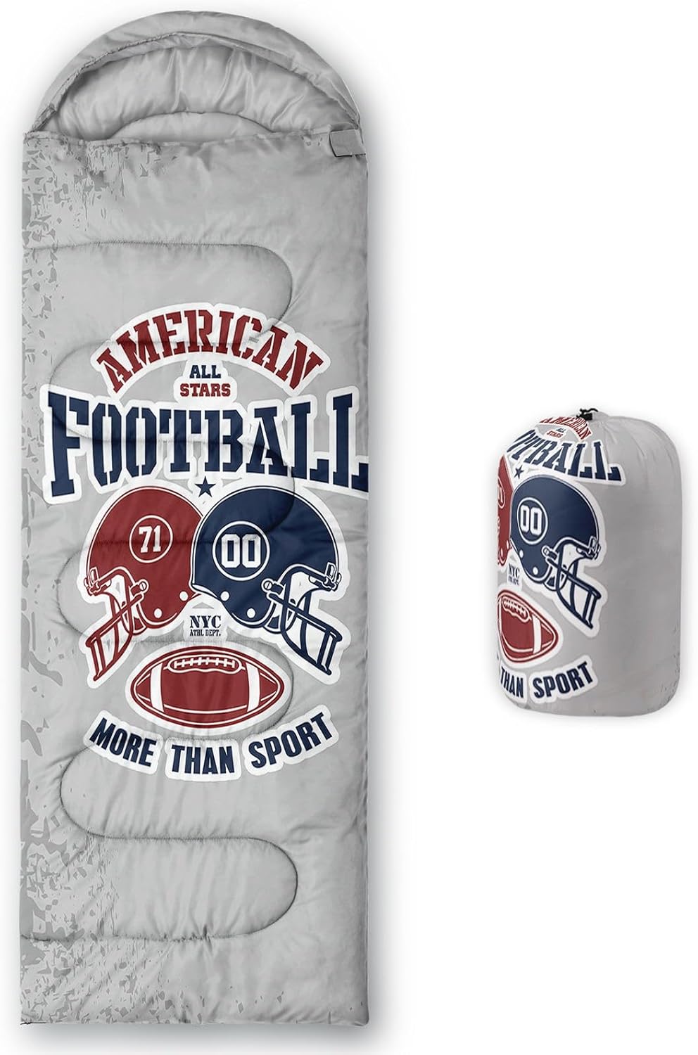 Kids Sleeping Bag for Boys Girls,Rocket Moon Print-Lightweight Warm Portable Outdoor Indoor-Waterproof Cold Weather Resistant Sleeping Bag for Camping Hiking