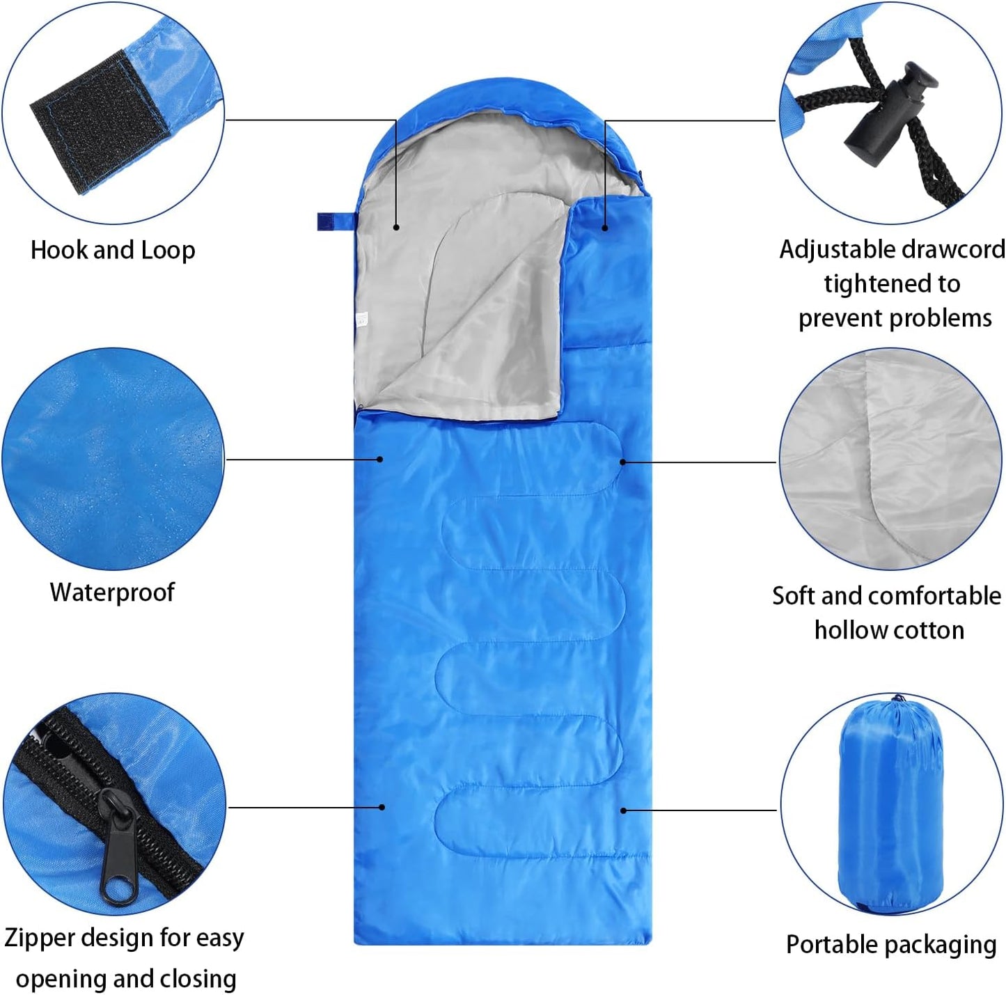 Junkin 12 Pcs Camping Sleeping Bag Bulk for Adults Homeless 4 Seasons Cold Warm Weather Sleeping Bags Waterproof Lightweight with Compression Sack for Hiking Travel Outdoor (Multicolor)
